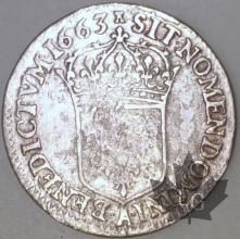 FRANCE-1663A-1/12 Ecu  G. 115 TB-Louis XIV