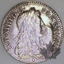 FRANCE-1663&amp;-1/12 Ecu  G. 115 TTB-Louis XIV