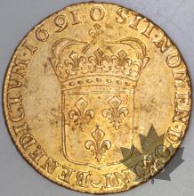 FRANCE-1691 O rf- Double Louis or  G. 259 TTB-Louis XIV