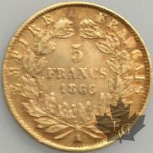 FRANCE-1866A-5 Francs G. 1002 TTB+