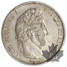 FRANCE-1844B-5 Francs Louis-Philippe  G. 678   TTB+