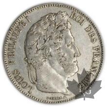 FRANCE-1843B-5 Francs Louis-Philippe  G. 678   TTB+