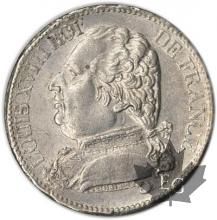 FRANCE-1814L-5 Francs tête laurée Louis XVIII TTB+