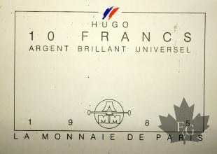 FRANCE-1985-10 FRANCS ARGENT - VICTOR HUGO