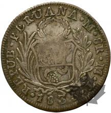 PHILIPPINES-1835-8 REALES DU PERU CONTREMARQUÉ-TTB