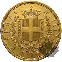 ITALIE-1878R-100 LIRE- VITTORIO EMANUELE II-SUP-FDC