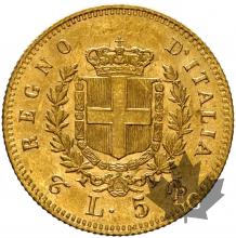 ITALIE-1863T-5 LIRE- VITTORIO EMANUELE II-pr FDC