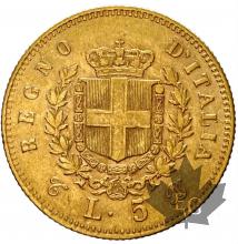 ITALIE-1863T-5 LIRE- VITTORIO EMANUELE II-SUP