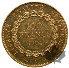 FRANCE-1904A-100 FRANCS-TTB-SUP-