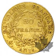 FRANCE-1804-AN 12A- 20 FRANCS-G.1020-prTTB