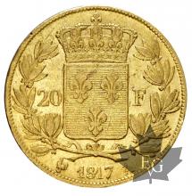 FRANCE-1817A-20 FRANCS-LOUIS XVIII-TTB