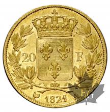 FRANCE-1821A-20 FRANCS-LOUIS XVIII-TTB-SUP