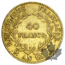 FRANCE-1803-AN12A-40 FRANCS-PREMIER CONSUL-prSUP