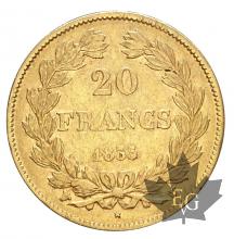 FRANCE-1835W-20 FRANCS-LOUIS PHILIPPE-TTB-SUP