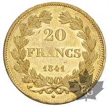 FRANCE-1841A-20 FRANCS-LOUIS PHILIPPE-SUP-FDC