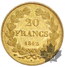FRANCE-1842W-20 FRANCS-LOUIS PHILIPPE-prSUP