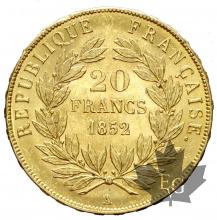 FRANCE-1852A-20 FRANCS-L.N. BONAPARTE-SUP-FDC