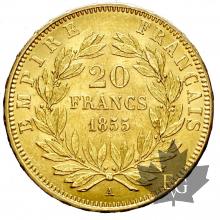 FRANCE-1855A-20 FRANCS-NAPOLEON III-prSUP