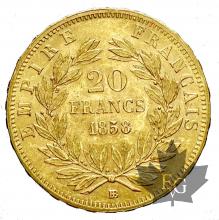 FRANCE-1858BB-20 FRANCS-NAPOLEON III-prSUP