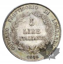 ITALIE-1848-5LIRE-LOMBARDIE-TTB-SUP