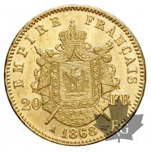 FRANCE-1868A-20 FRANCS-NAPOLEON III-prFDC