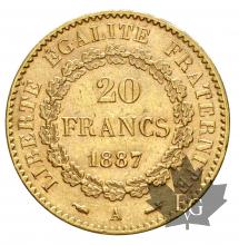 FRANCE-1887A-20 FRANCS-III REPUBLIQUE-SUP+