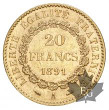 FRANCE-1891-20 FRANCS-III REPUBLIQUE-prSUP