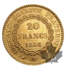 FRANCE-1848A-20 FRANCS-GÉNIE-SUP