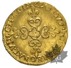 FRANCE-1574-1589-HENRI III -ECU OR -TB-TTB