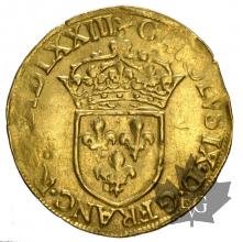 FRANCE-1561-1574-CHARLES IX-ECU OR-TTB