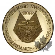 RWANDA-1965-100 FRANCS-PROOF