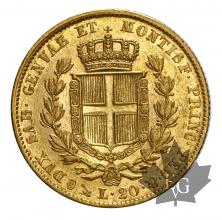 ITALIE-1842-20 LIRE-Carlo Alberto-TTB-SUP