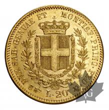 ITALIE-1850-20 LIRE-VITTORIO EMANUELE II RE DI SARDEGNA-SUP
