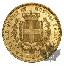 ITALIE-1852-20 LIRE-VITTORIO EMANUELE II-SUP-GE