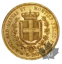 ITALIE-1854-20 LIRE-VITTORIO EMANUELE II-SUP