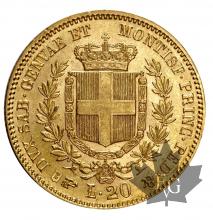 ITALIE-1855-20 LIRE-VITTORIO EMANUELE II-SUP