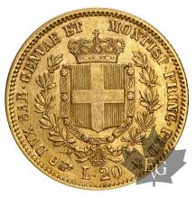 ITALIE-1855-20 LIRE-VITTORIO EMANUELE II-TTB-SUP