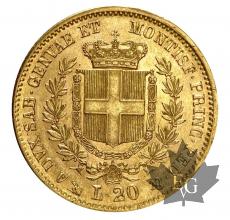 ITALIE-1855-20 LIRE-VITTORIO EMANUELE II-SUP-GE