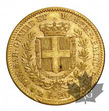 ITALIE-1857-20 LIRE-VITTORIO EMANUELE II-TTB