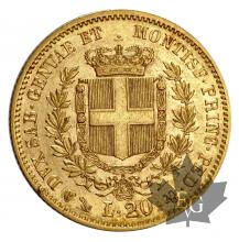 ITALIE-1857-20 LIRE-VITTORIO EMANUELE II-TTB-SUP