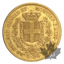 ITALIE-1858-20 LIRE-VITTORIO EMANUELE II-TTB