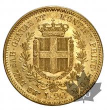 ITALIE-1859-20 LIRE-VITTORIO EMANUELE II-SUP-FDC