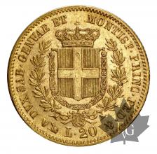 ITALIE-1859-20 LIRE-VITTORIO EMANUELE II-TTB-SUP-GENOVA