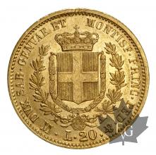 ITALIE-1860-20 LIRE-VITTORIO EMANUELE II-TTB-SUP