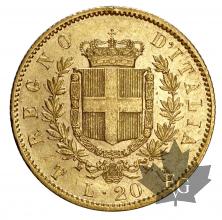 ITALIE-1861-20 LIRE-VITTORIO EMANUELE II-SUP- T sur F