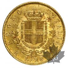 ITALIE-1871-20 LIRE R-VITTORIO EMANUELE II-SUP-FDC