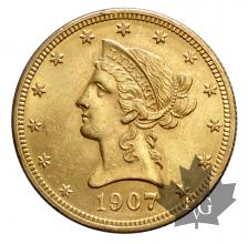 USA-1907-10 DOLLARS LIBERTY HEAD-SUP-FDC