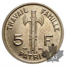 FRANCE-1941-5 FRANCS-PÉTAIN-SUP-FDC