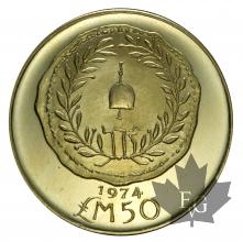 MALTE-1974-50 POUNDS-FDC