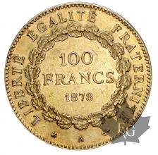 FRANCE-1878A-100 FRANCS-TTB+